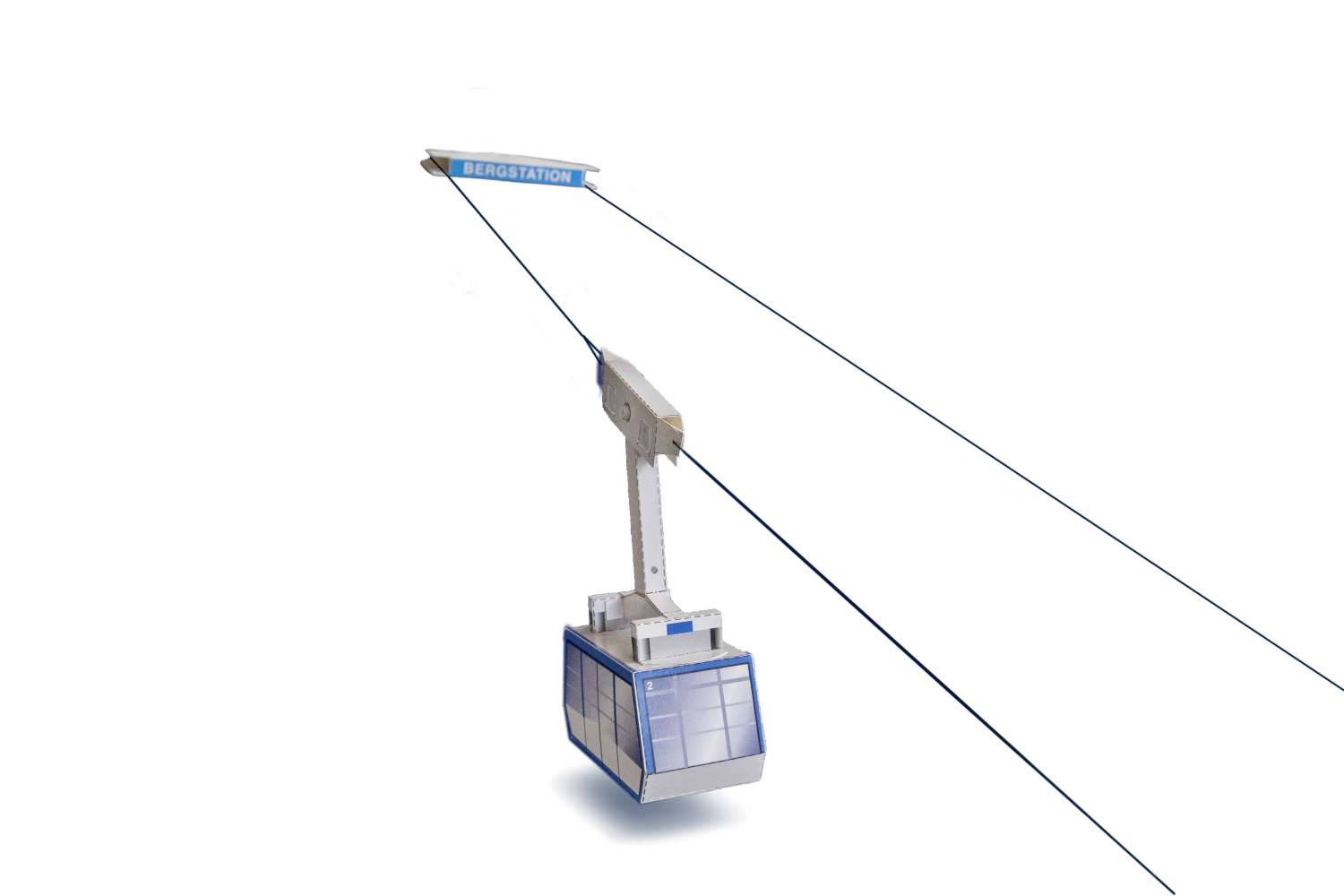 Kartonmodell der Luftseilbahn